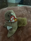 - "Nuts" the Squirrel - Ty Beanie Baby (1996) - Vintage Plush Toy