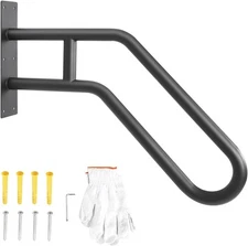 U-Shaped Metal Handrails 23 Inch Outdoor Indoor for Wall Mount 1to3 Steps Stairs