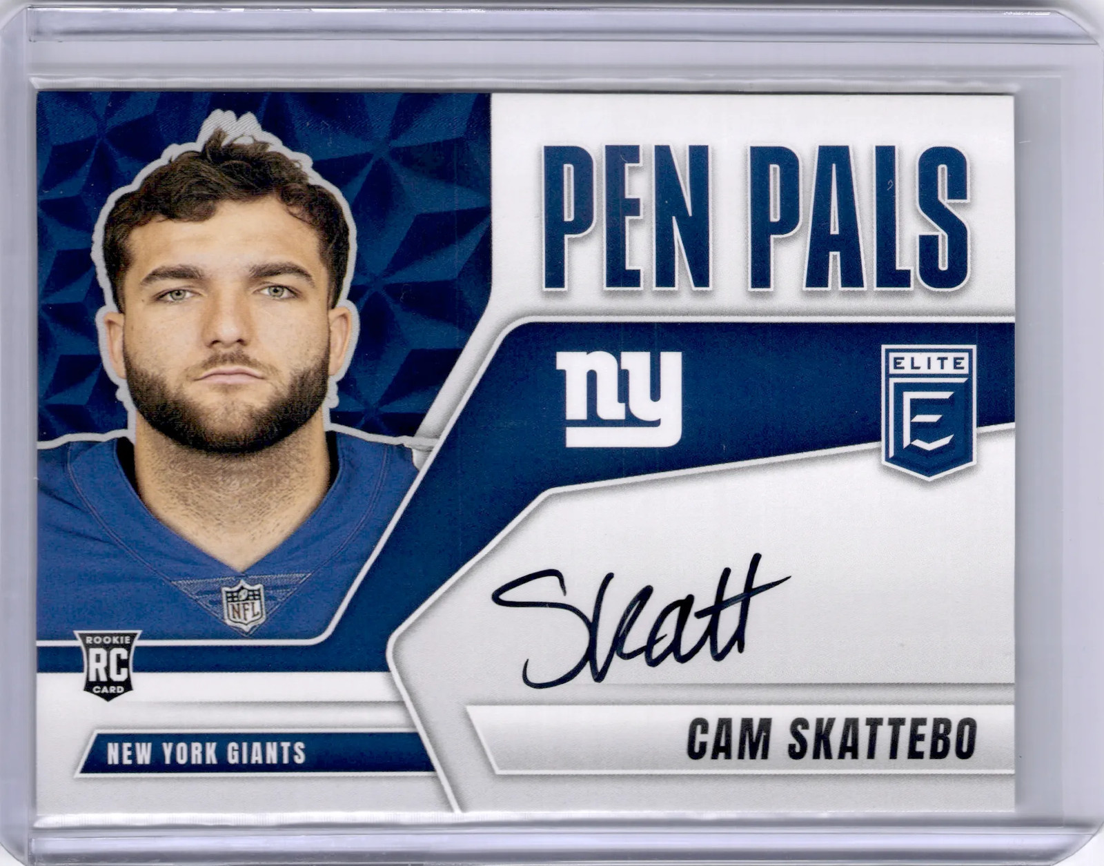 Cam Skattebo 2025 Panini Donruss Elite Pen Pals Rookie RC Black Ink On Card Auto