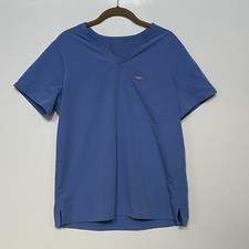 Figs Scrubs Women M Shirt Blue Nurse Technical Collection Medical One-Pocket