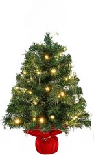 60cm Mini Christmas Tree Tabletop Small Christmas Tree with 50 LED String Lights