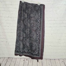 VTG Talbots 100 Silk Paisley Wrap Maxi Skirt Sz 14 Preppy Academia Whimsygoth