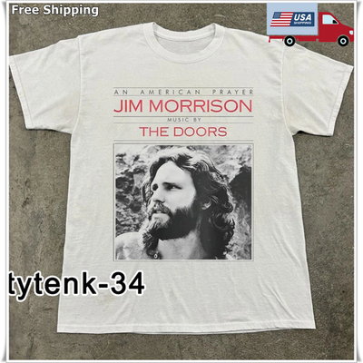 手書マト USオリジナル ドアーズ 初版プレス Doors Jim Morrison An American Prayer, The Doors Unisex White T-shirt