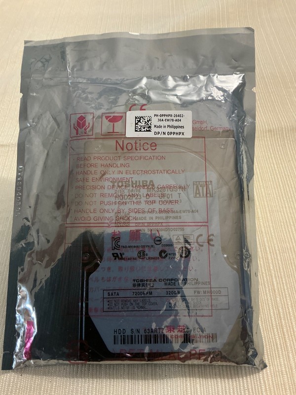 Toshiba MK3261GSYN HDD2F23 Hard Disk Drive Untested 320GB