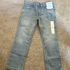 Cat  Jack Boys Slim Fit Jeans Light Blue Adjustable Waist Super Stretch Size 5