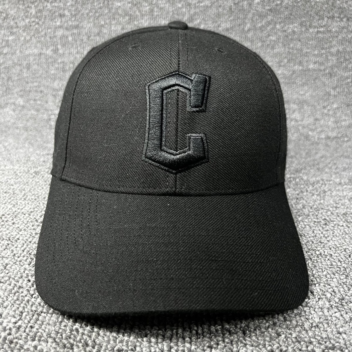 New '47 Brand Cleveland Guardians Black-on-Black Clean Up Adjustable Hat Cap