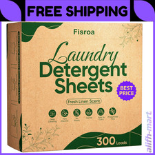 Travel Laundry Detergent Sheets 300 Loads Eco-Friendly Washing Detergent Sheets