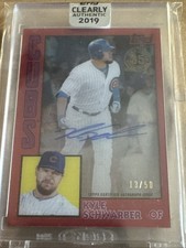 2019 Topps Clearly Authentic Autographs Kyle Schwarber Red /50 1984 Cubs 