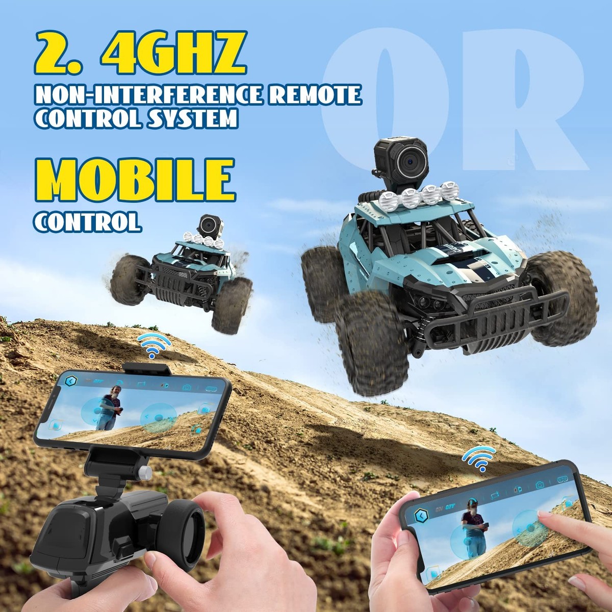DEERC RC Cars DE36W Remote Control Car with 1080P HD FPV Camera, 1