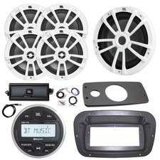 JBL Marine Radio, Spa Bezel,Adapter,ANT,Amp,Kit, Sub, 4x 6.5" 180W White Speaker
