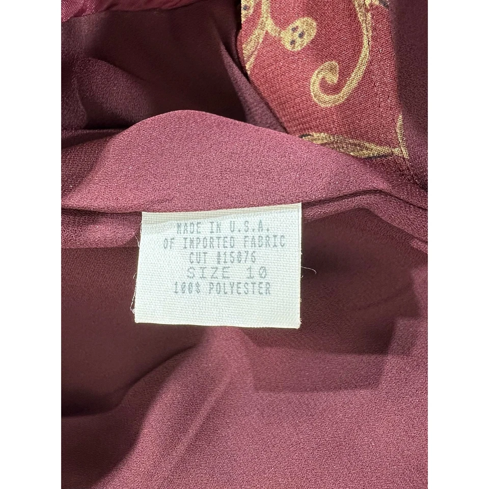 Pantalones para mujer Harolds talla 10 (28x31,5) borgoña florales tiro alto plisados vintage Foto 4 de 4