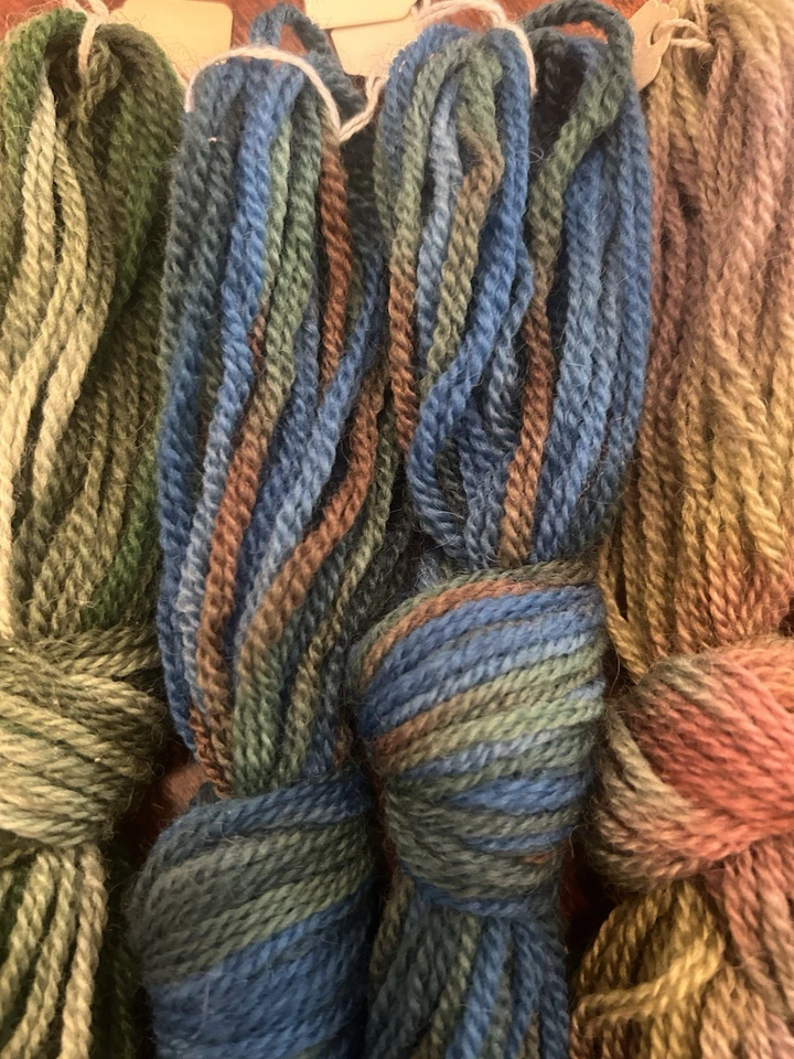 Lot 6 Variegated Paternayan 100% Wool Yarn 3 ply 1/2 oz hank cuts Needlepoint - Image 3 of 4