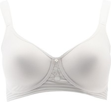 Breezies Floral Stripe Seamless Underwire T-Shirt Bra White 38 NEW 1139