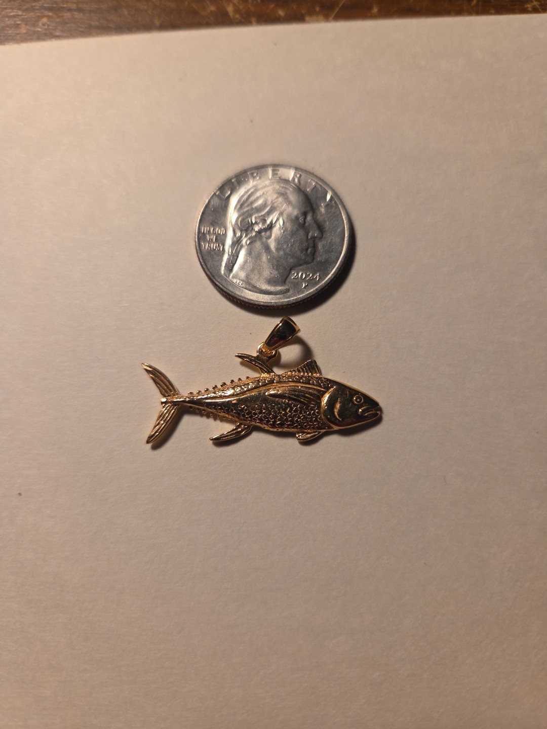 14kt Solid Gold Fish Charm Final Reduction - image 2