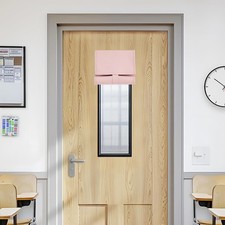Pink Door Curtain for Classroom Decor - Short Curtains for Window Privacy, Mi...