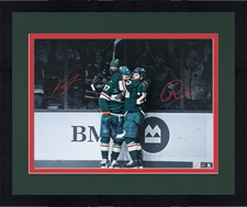 Framed Kirill Kaprizov and Marco Rossi Wild Signed 16x20 Celebration Photo