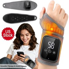 Cordless Wrist Heating Pad Heated Massage 3 Heating  Vibrations Wrist Brace US