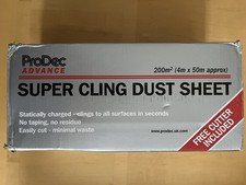 ProDec Advance Super Cling Dust Sheet Roll 4m x 50m  (No cutter) 200 sqm
