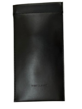 Saint Laurent Authenticated Black Leather Eyeglasses Pouch and Cleaning Cloth