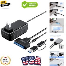 SATA to USB 3.0 and USB C Adapter Cable for 3.5 2.5 Inch SSD/HDD Hard Drive R...