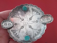 Antique - NAVAJO - STERLING & TURQOISE - ASH TRAY - Great Decoration