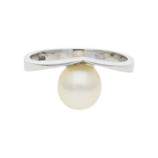 Perlenring Weißgold 585 Akoya Zuchtperle Second Hand 25323159 getragen Größe 55