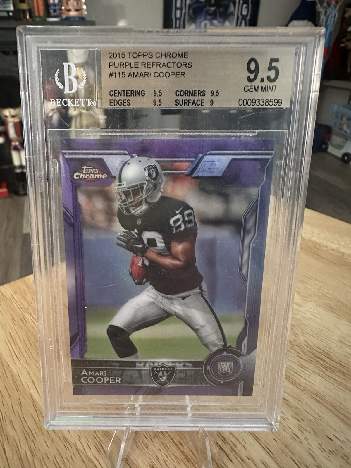 2015 Topps Chrome - Rookies Amari Cooper #115 Purple Refractor (RC) BGS 9.5 Gem