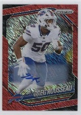 2025 Panini Prizm Red Shimmer Prizm Auto 8/35 Greg Rousseau #9 Auto 15vt