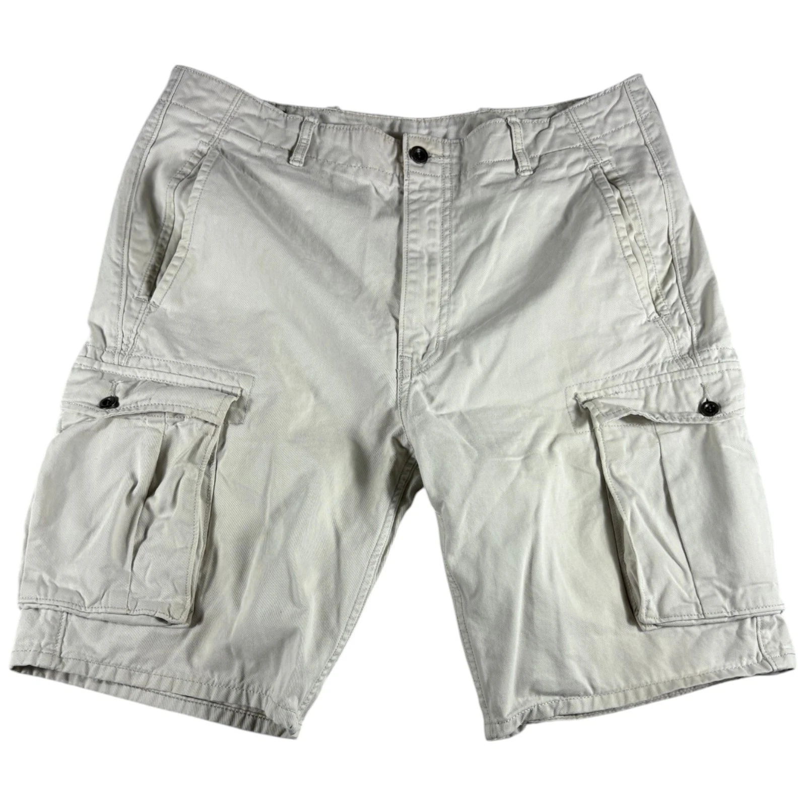 Levi's Cargo Shorts Mens 36 Ivory Flat Front Hiking Outdoor Camping Performance