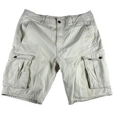 Levi's Cargo Shorts Mens 36 Ivory Flat Front Hiking Outdoor Camping Performance