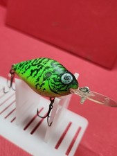 Vintage Natural Ike Plastic FISHING LURE Realistic Looking Fish Green / Black #2