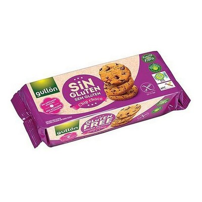 Gullón Choc Chip Kekse Ohne Zuckerzusatz und Glutenfrei 125 gr. (Packung mit 12)