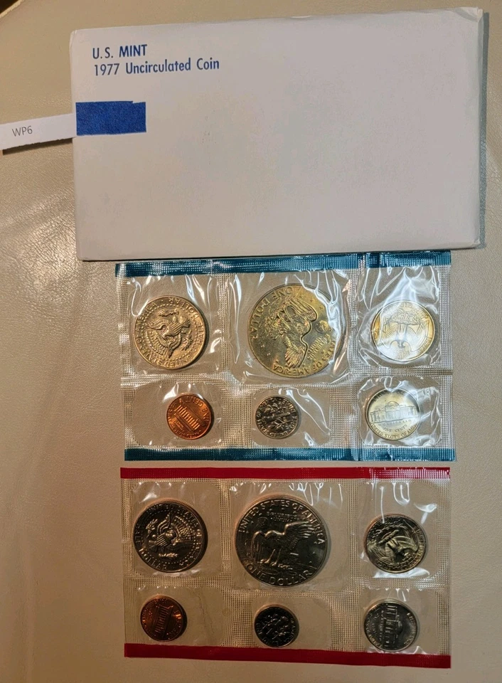 1977 U S Mint Cello Pack 12 Coin With Envelope Vintage - Image 3 of 3