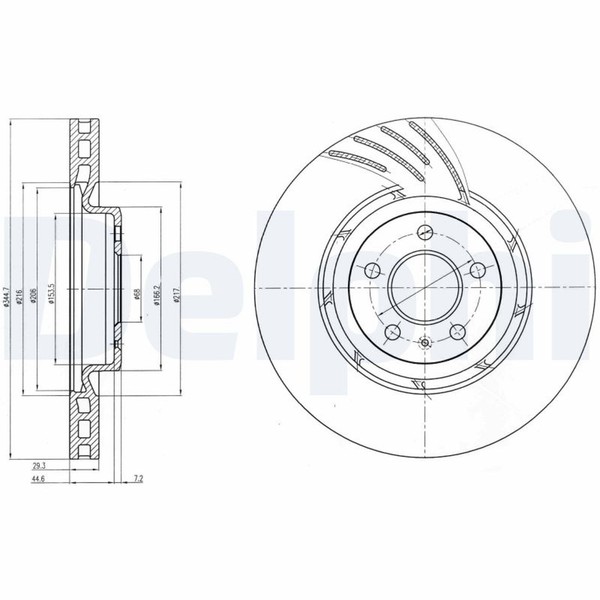 2X Delphi Bremsscheibe BG9052 FüR Audi B8 8K5 Q5 8RB A4 8T3 A5 Van Sportback 8TA-image