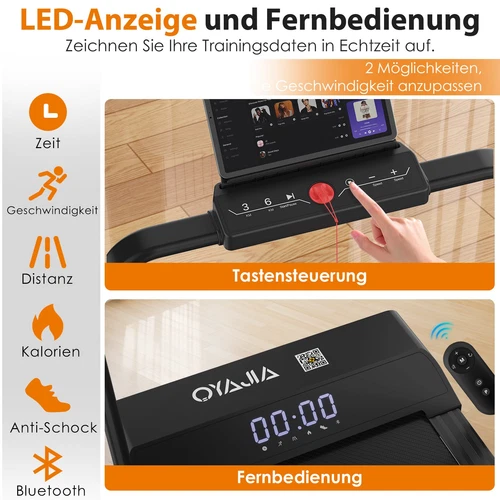 Walking Pad Laufband 120kg elektrisch Heimtrainer LED-Anzeige 12km/h für Jdqqkgn - Bild 6 von 12