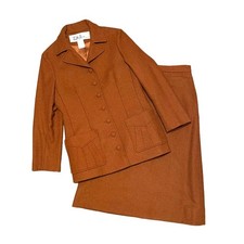 Mod Vintage 70s Lilli Ann Paris San Francisco Wool Jacket/Midi Skirt Suit Size M