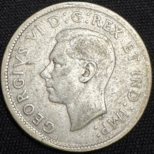 Canada - 1943 - 25 Cents - 80% Silver Canadian Coin - ASW .15oz - King George VI
