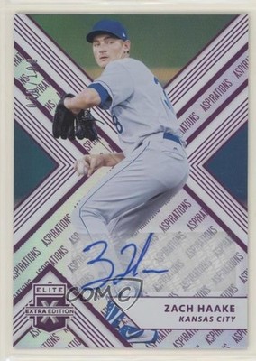 2018 Panini Elite Extra Edition Aspirations Purple /100 Zach Haake #200 Auto uk2