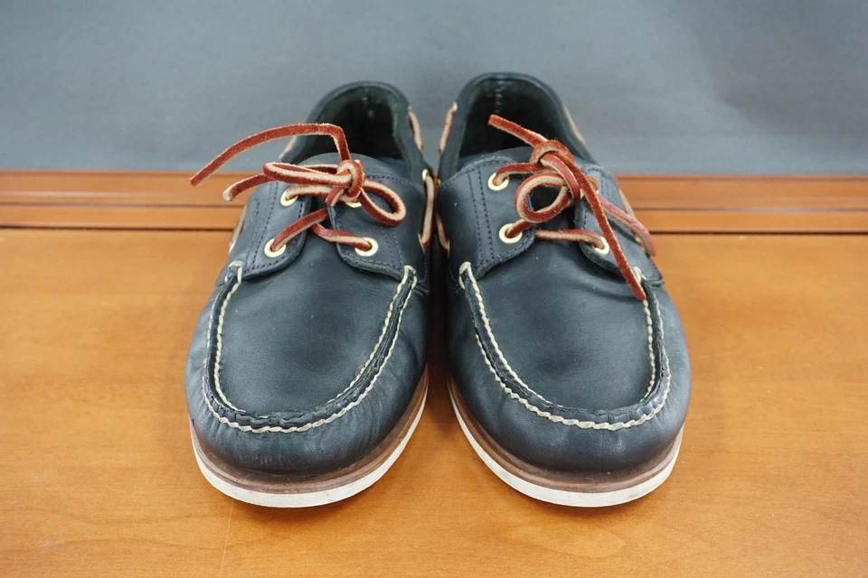 Timberland Boat Shoes Mens Size 11 Black Classic 2-Eye Leather Moc Toe Loafer - Image 2 of 4