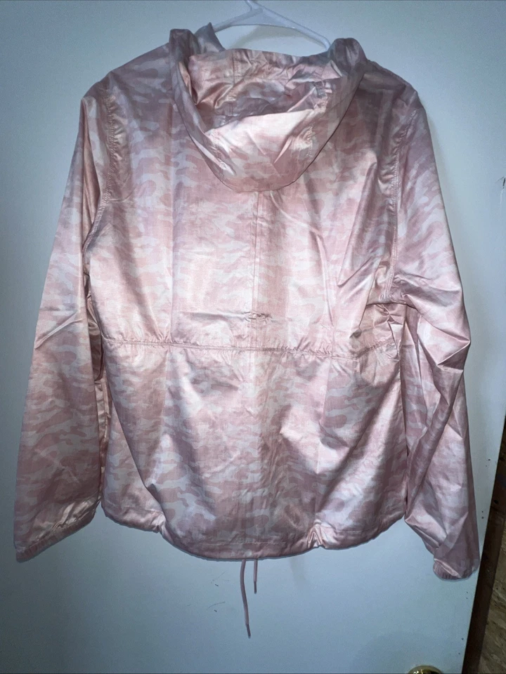 Kate Lord Pink Camouflage Hooded Windbreaker Women’s Jacket size Large - Image 3 of 3