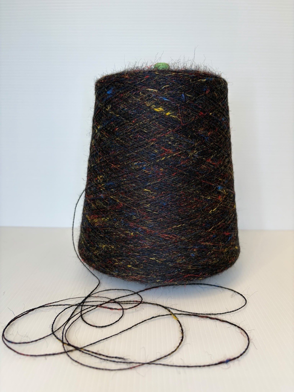 Filato Lino Lana Tweed Nero Multicolor Rocca 500g Capo Unico Ferri Uncinetto