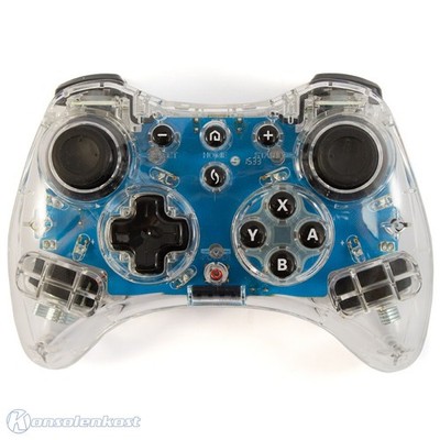 Wii U Wireless Pad / Classic Gamepad Pro transparent Afterglow Blau pdp Top Zust