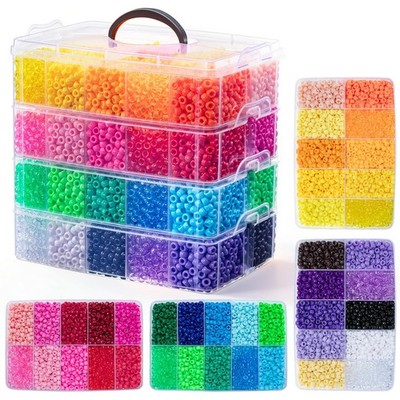 12000PCS Pony Beads Bulk, 40 Assorted Colors, 6X9Mm Bulk Kandi Beads for Hair Br