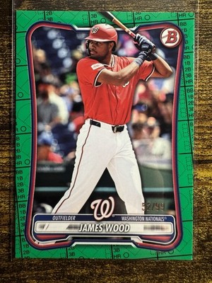 2026 Bowman Paper James Wood Green Parallel /99 #79 Washington Nationals