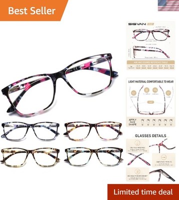 Fashionable Women's Reading Glasses - Anti-Blue Light with Spring Hinge Comfort