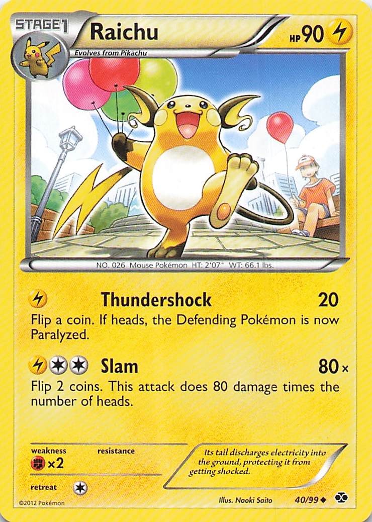 Raichu Uncommon Next Destinies 40/99 LP Normal