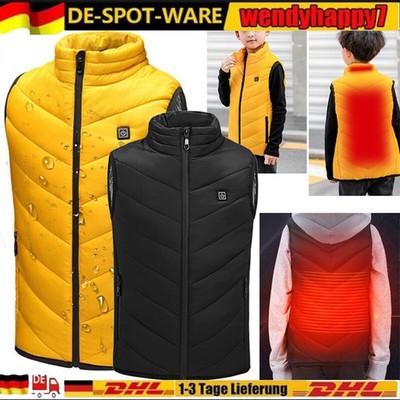 Kinder USB Beheizbare Heizjacke Weste Heizweste Beheizte Wärmeweste Vest DHL 