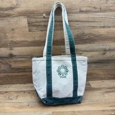LL Bean Boat Tote Bag USA Canvas Green