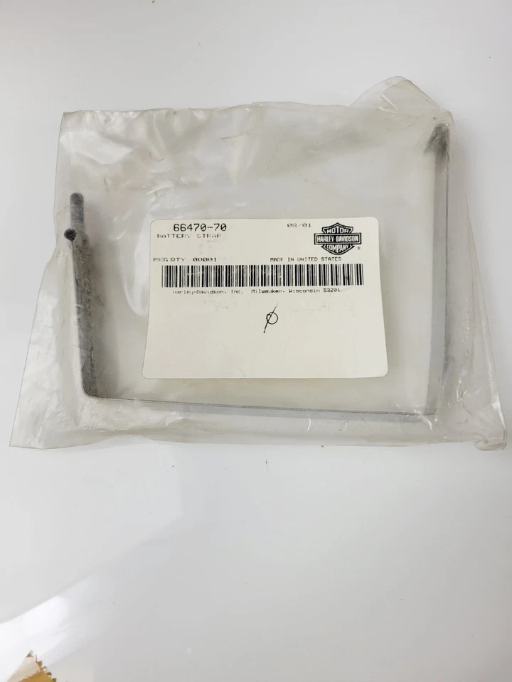 Correa de batería de acero inoxidable Harley-Davidson Super Glide 1970-1978 FX 66470-70 FABRICANTE DE EQUIPOS ORIGINALES Foto 2 de 4