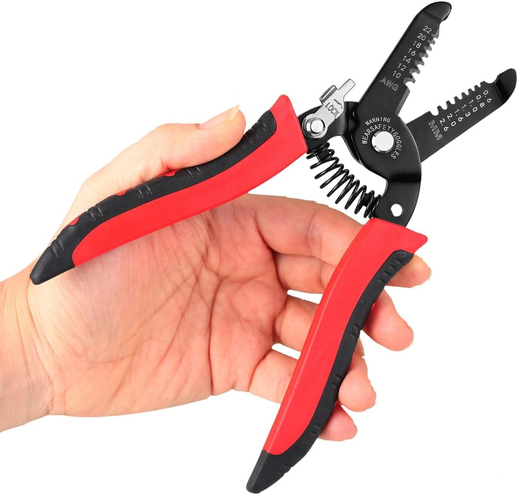 10-22 AWG Wire Stripper Cutter, Multifunctional Multi-Size Wire Stripping Tool,